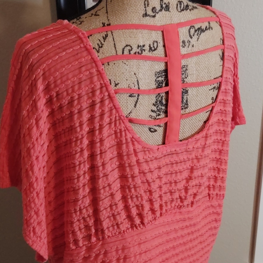 Caged back Orange Top
